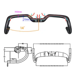 2024 new Gravel 14degrees Carbon fibre Bicycle Handle T1000 bike Handlebar Ultra Light  34 36 38 40 42 44cm drop handlebar