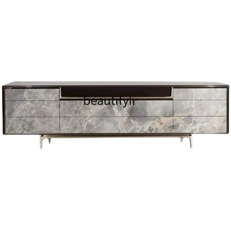 Italian Light Luxury TV Cabinet Decoration Decoration Living Room Floor Stone Plate Storage Locker storage cabinet  furniture