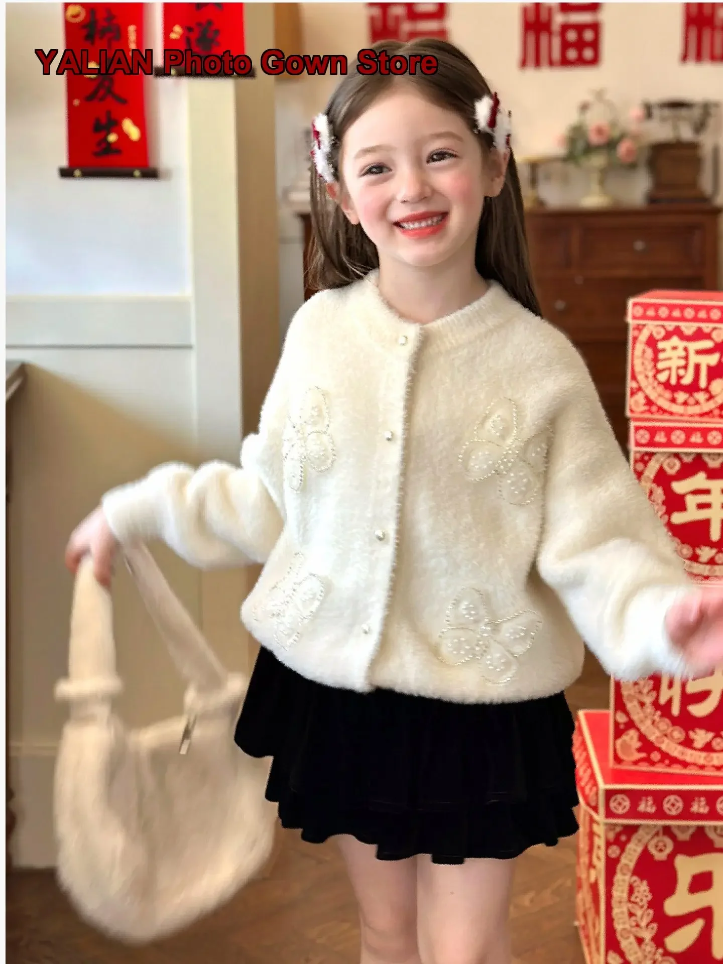 Girls Knit Coat Kids Spring Autumn Knit Jacket Cartoon Print Soft Casual Wear Newborn