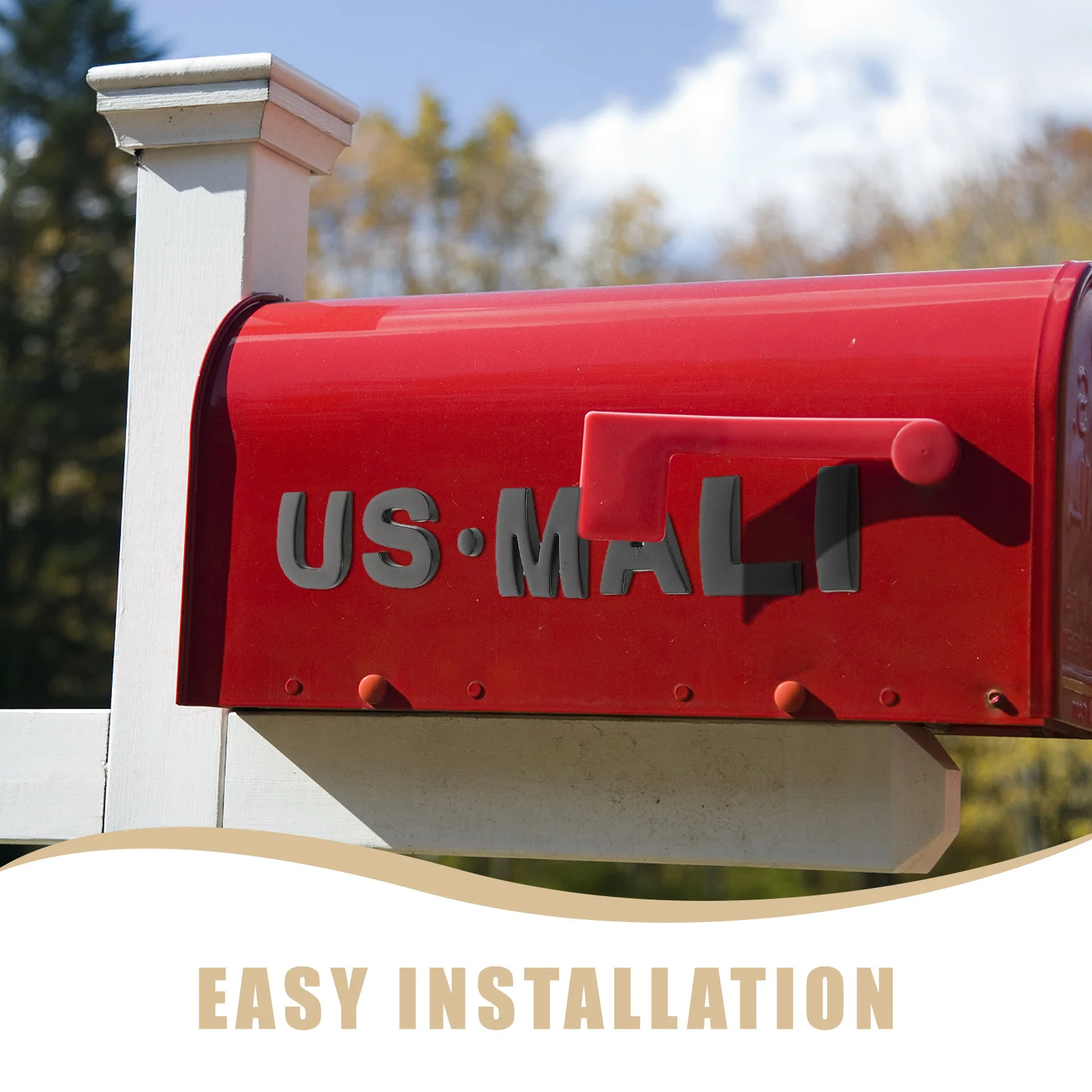 1Set Mailbox Letter Stickers Durable Metal Self Adhesive Alphabet Decals Outdoor Address Signs Weather Resistant