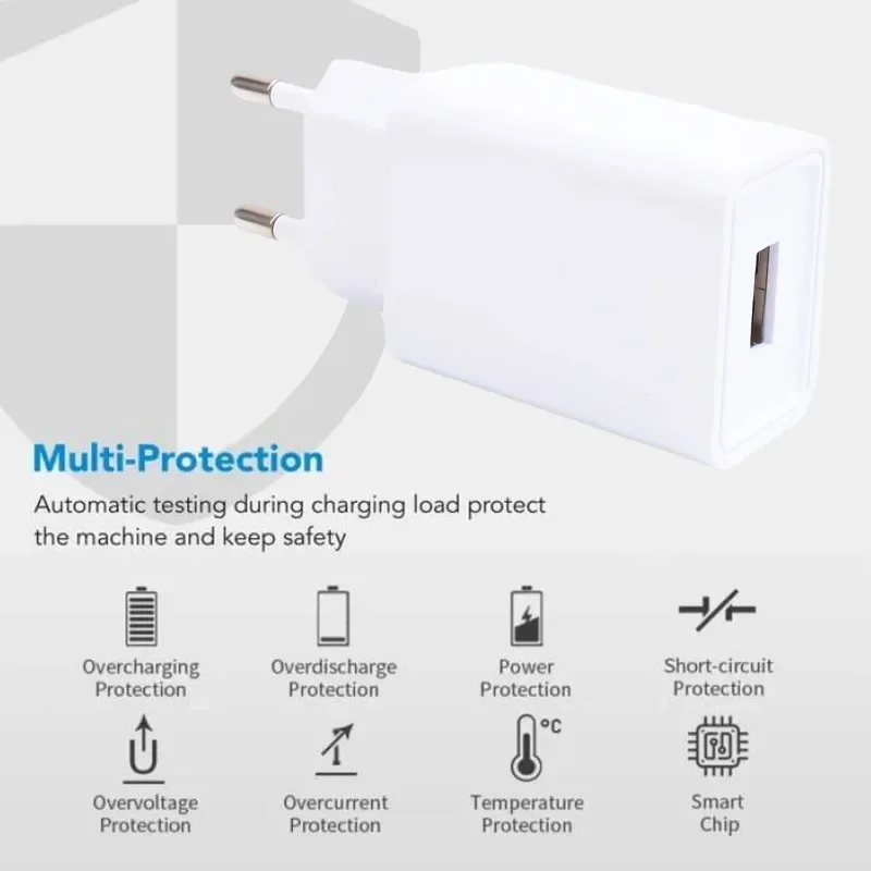 1-5Pcs Universal EU Plug Travel USB Wall Charger 5V2A 1A Power Adapter USB-A Phone Charging for Samsung IPhone IPad Xiaomi Huwei