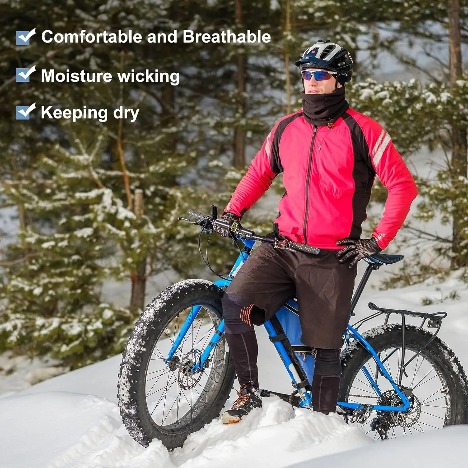 وشاح رياضي ناعم محبوك لتدفئة الرقبة للنساء والرجال مع غطاء للوجه للتزلج في الشتاء والجري والمشي لمسافات طويلة