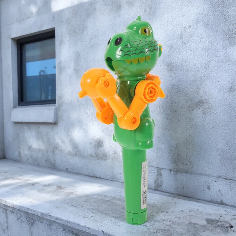 

Children's Dinosaur Lollipop Holder Green Creative Candy Case Halloween Gifts Robot Lollipop Toy