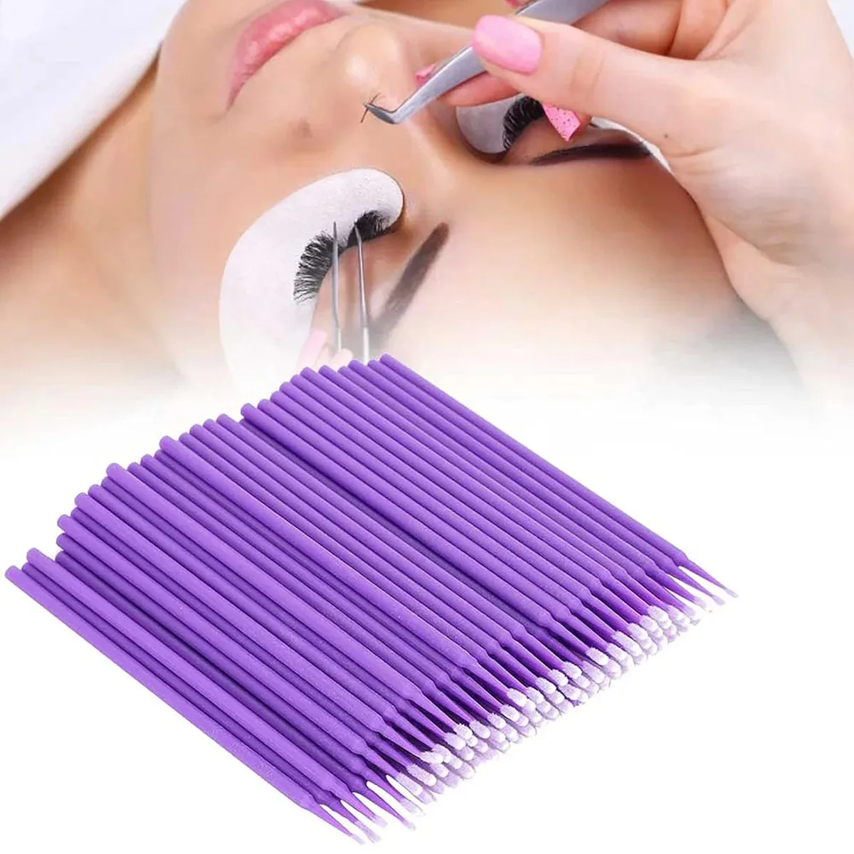 Cotonetes corretores de maquiagem de precisão, pontas de algodão para detalhamento de cílios, remoção de manchas e arte de unhas, descartável de ponta dupla B