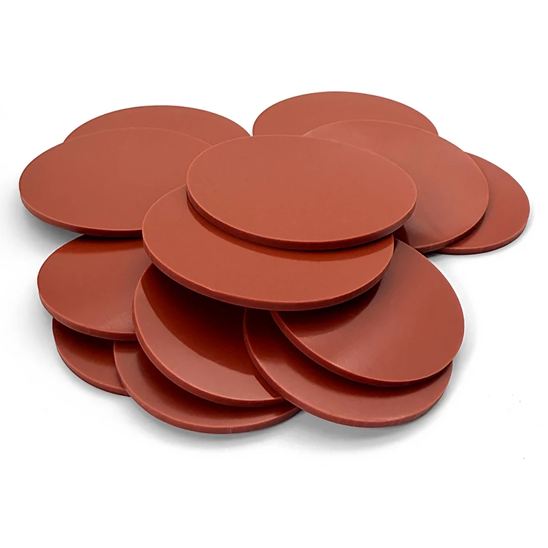 Red Solid Round VMQ Silicone Seal Gaskets Waterproof Seal Pad Firm Placement Thick 1-2mm  Solid Round Silicone Rubber Flat Pad