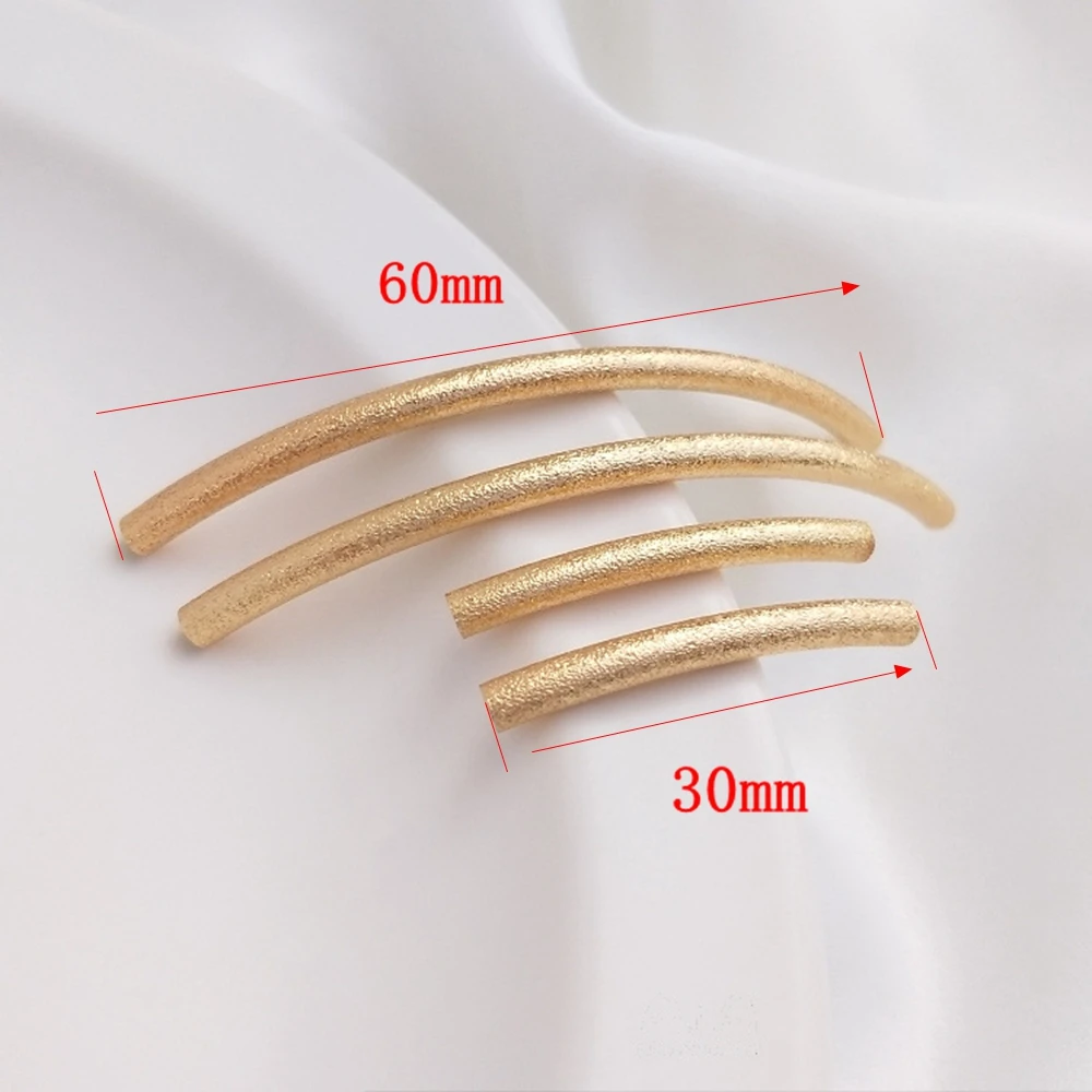 Copper Curved Tube Connector Long Tube Charm Beads Connector 10pcs/lot For DIY Jewelry Making Bracelets Necklace image 4