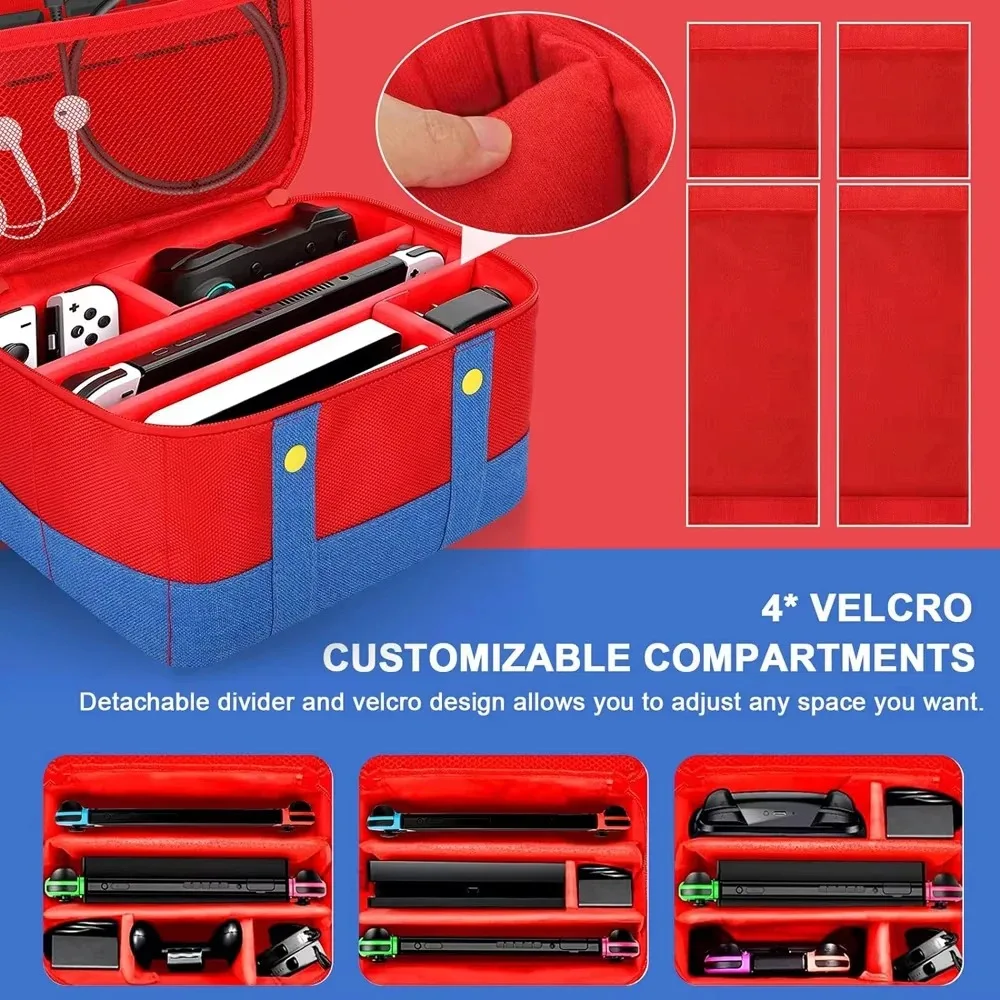 Large Carrying Protective Case for NS Switch 2/Switch OLED Console Controller Travel Storage Bag for Nintendo Switch Accessories