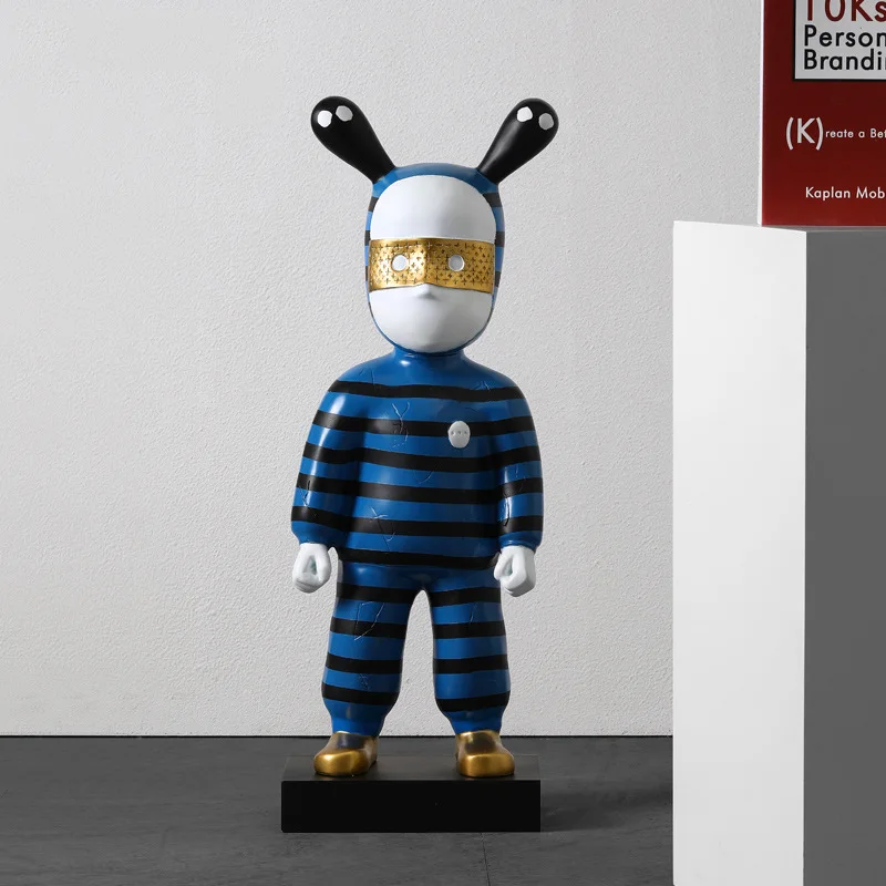 Adorno de suelo de personaje de muñeca de dibujos animados, gran y creativo, nórdico, para sala de estar, modelo de entrada, habitación, decoración suave para el hogar