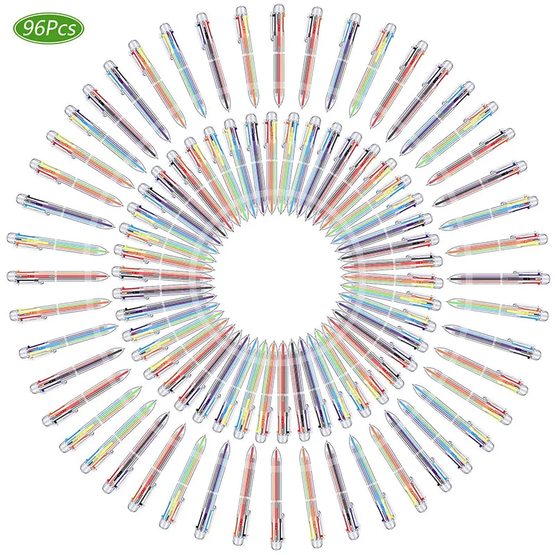 96Pcs 6 In 1 Color Multi Function Ballpoint Pen 0.5mm Novelty Multi-color Children's Gifts Office Stationery And School