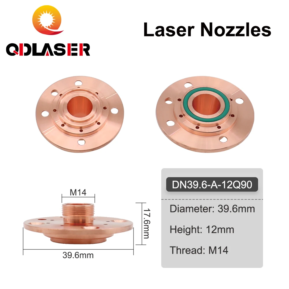 Qdlaser G-Type หัวฉีด DN-2เลเซอร์ตัวเชื่อมต่อ Q90ความสูง12.3mm/17.6mm M14เกลียวสำหรับเครื่องตัดไฟเบอร์เลเซอร์หัวฉีด