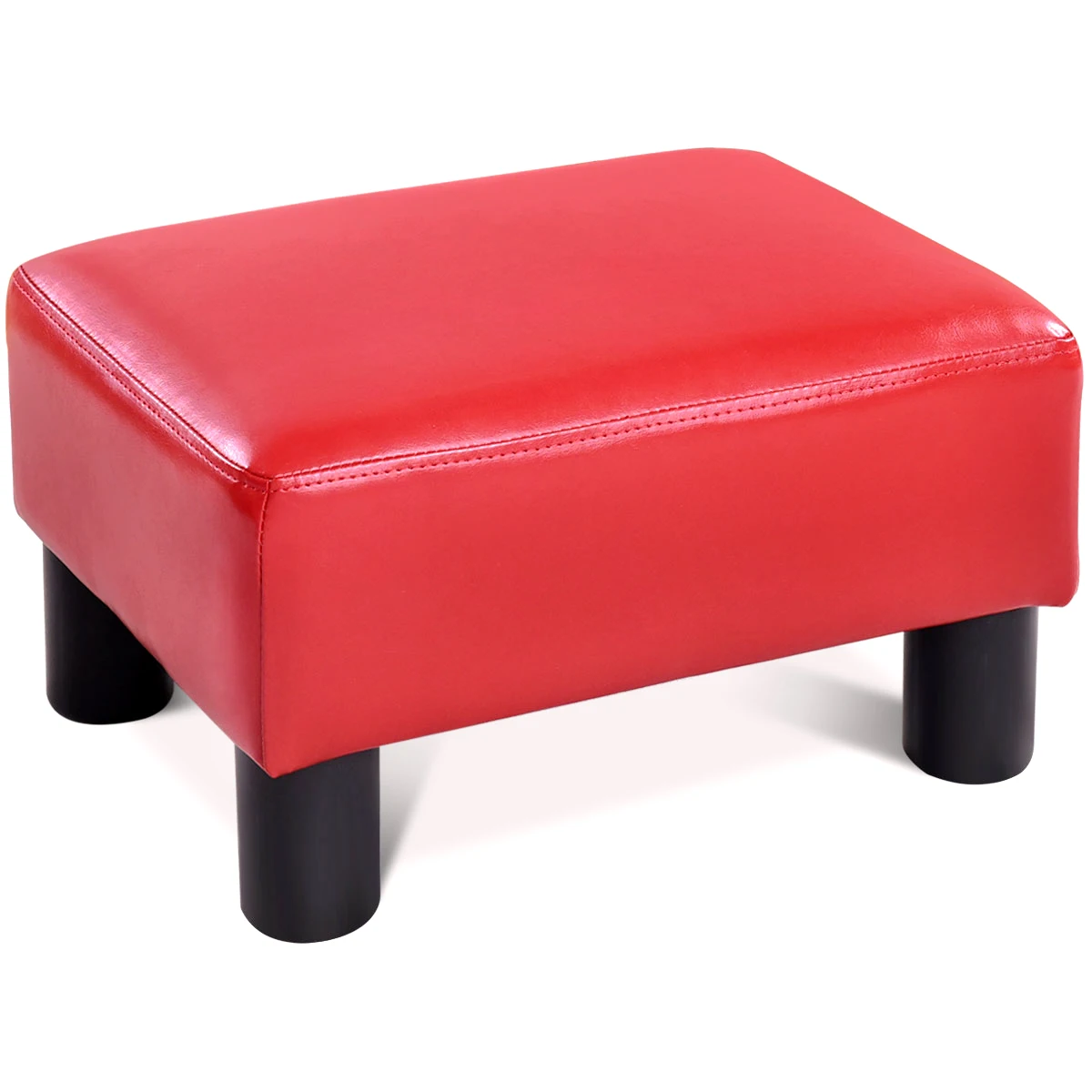 PU small foot stool stool rectangular seat stool with padded seat, footstool footstool cushion stool