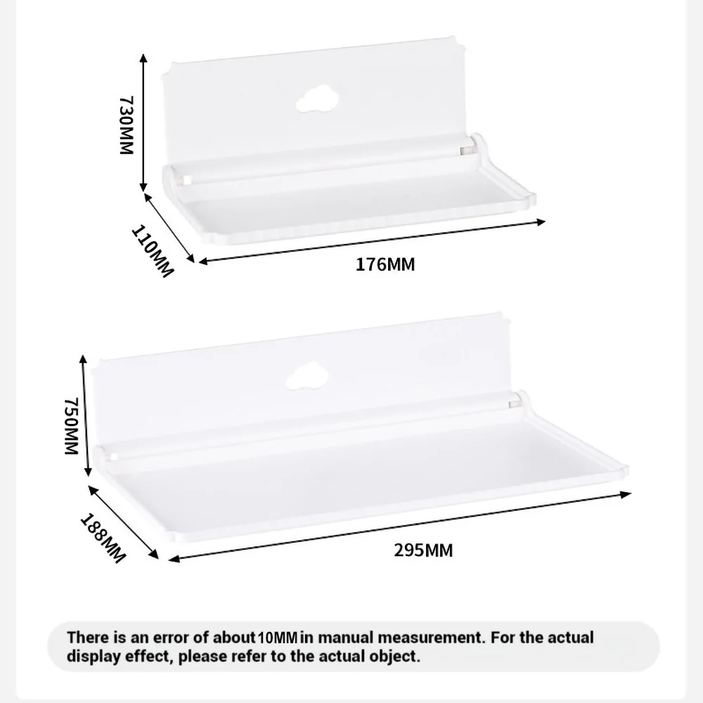 Punch-Free Foldable Wall Mount Storage Shelf Self-Adhesive Mini Wall Rack Phone Glasses Remote Control Organizer Phone Holder view 6