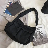 Women's School Messenger Bags For Women Shoulder Ladies Designer Handbag Solid Large Capacity Casual Canvas Shoulder Female Bags - Image 4