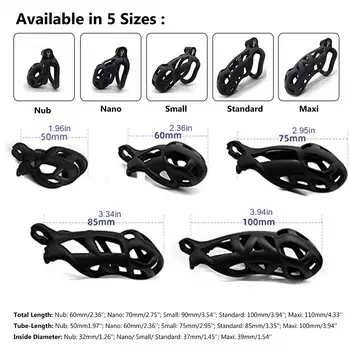 Nový barevný mužský penisový zámek cudnosti klec se zámkem a 4 kroužky pryskyřice panenství pro muže pár prodyšný erekční kroužek penis potlačení 8 nejlepší prodej sissy v kleci - №2