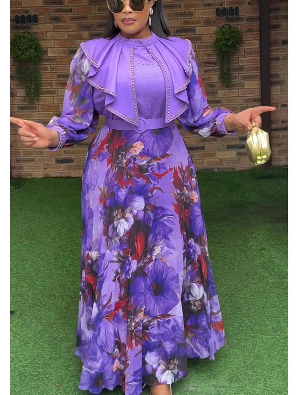 Plus Size African Party Dresses for Women 2025 New Fashion Dashiki Ankara Wedding Evening Gown Elegant Outfits Muslim Maxi Dress - view 2