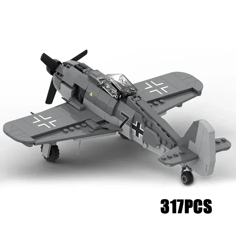 Moc Mattoni da costruzione Bomber Modello Fw 190 A-8 Tecnologia di caccia tedesca Blocchi modulari Regali Giocattoli di Natale Set fai da te Assemblaggio