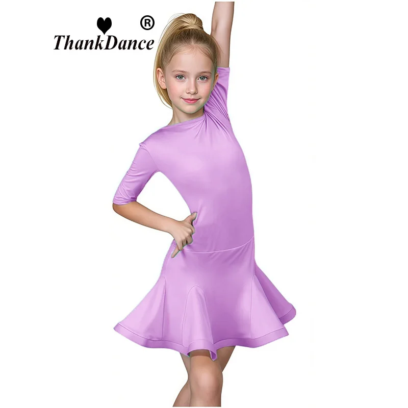 Abito da ragazza latino-americana Abito da ballo latino Tango ChaCha Samba Costumi da spettacolo per abbigliamento da competizione latino per bambini