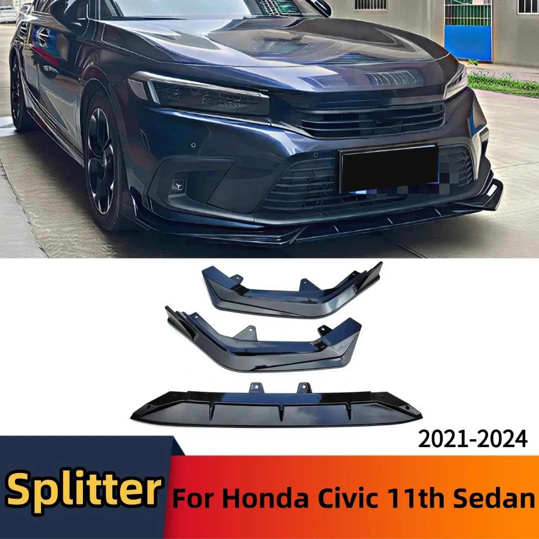 

Splitter Front Bumper Lip Chin For Honda Civic 11th FE1 FE2 FE3 2021-2024 Protector Decoration Tuning Car Styling Accessories