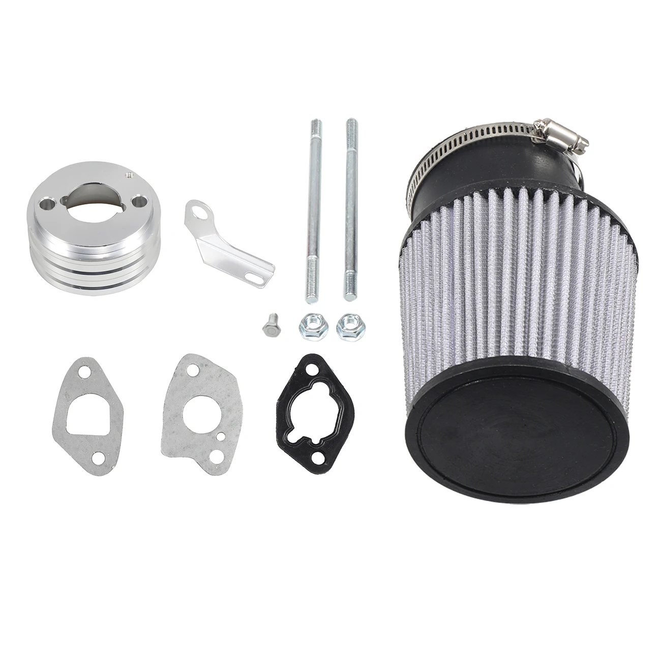 

Silver Air Filter With Adapter Kit For Predator 212cc 6.5 HP Honda Clone GX160 GX200 Engine Go Kart