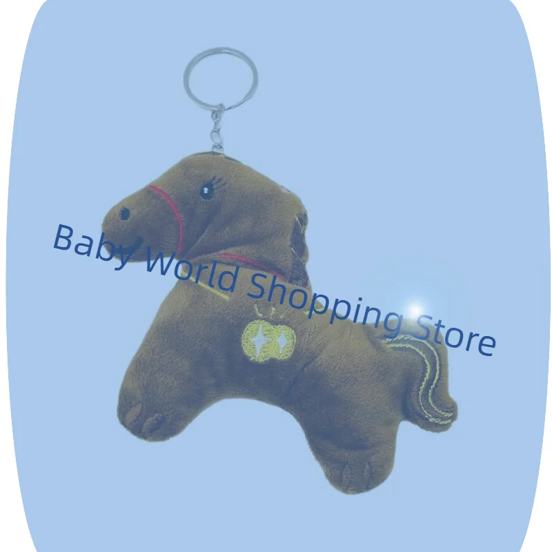 الكرتون ألعاب من نسيج مخملي المفاتيح لطيف زودياك الحيوان الحصان دمية حقيبة قلادة هدية عيد ميلاد