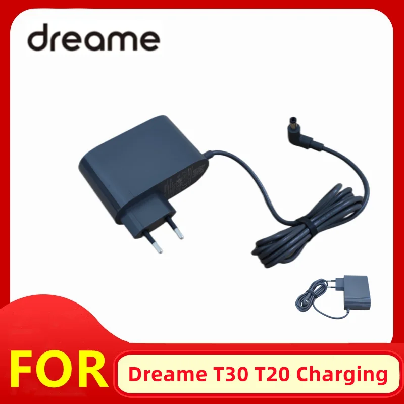 Original for Dreame Charging Adapter with EU Plug Spare Parts Dreame T30 T20 Vacuum Cleaner Charger Accessories