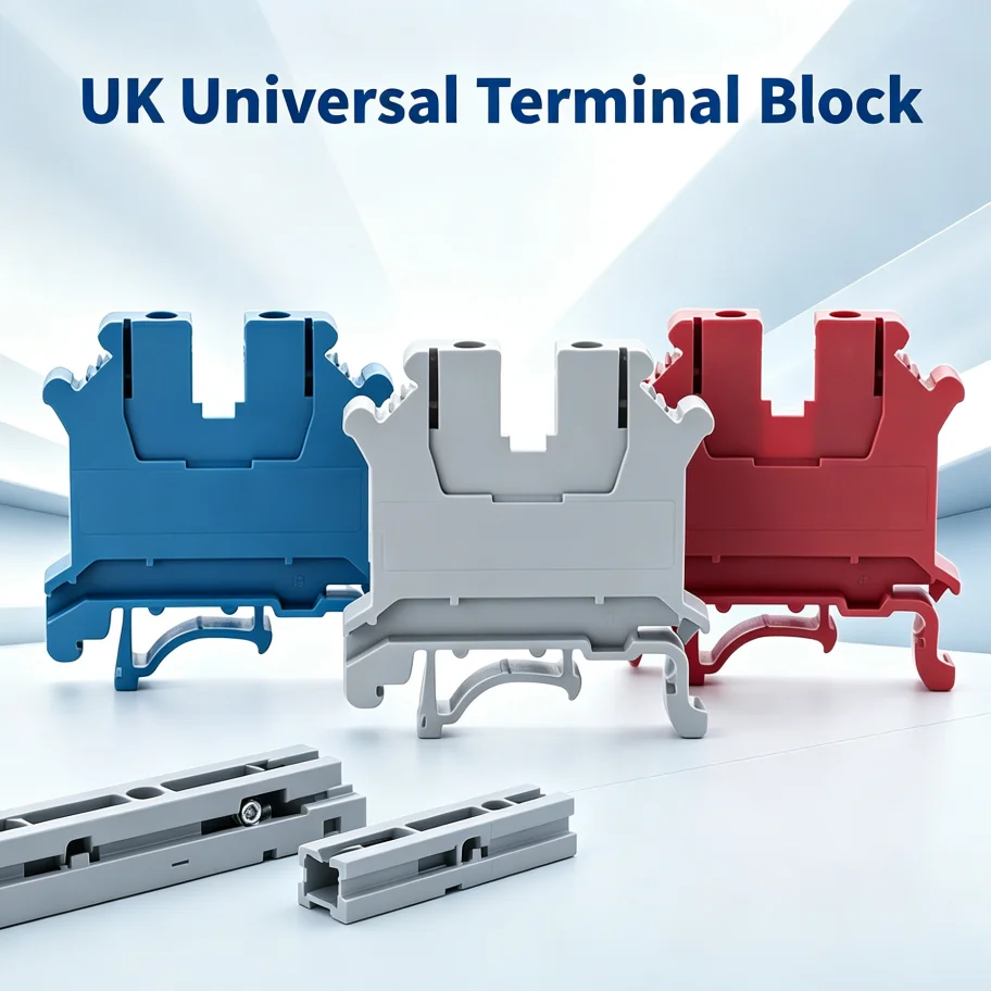 Screw Type DIN Rail Terminal Block PA66 Wiring Terminal Connector for Industrial Electrical Wiring