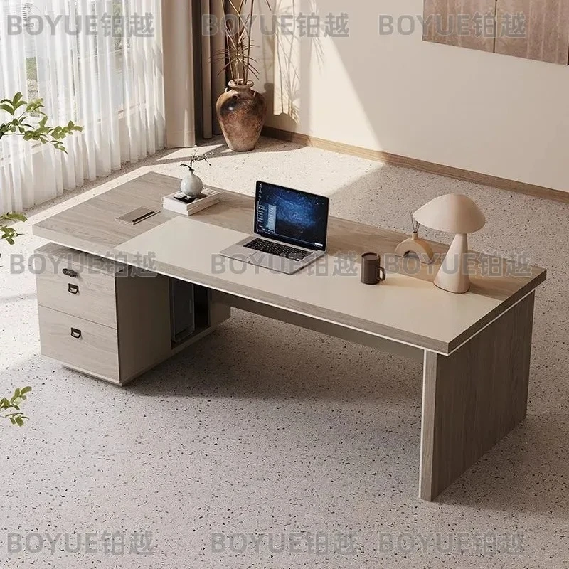 for Boss Desk Simple Modern Office Supervisor Manager President Short Cabinet Table and Chair Combination Office Furniture