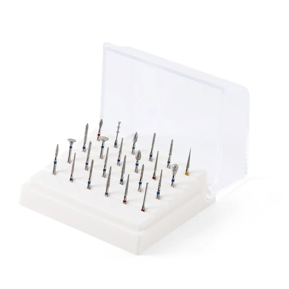 24Pcs AZDENT FG1.6mm Dental Diamond Burs Set Polishing Lab Equipment for High Speed Handpiece