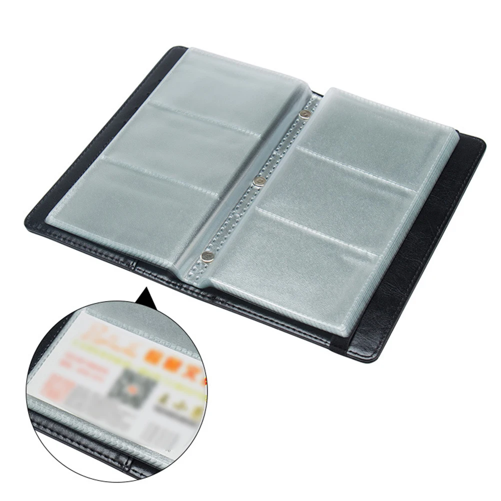 

Large Capacity Business Card Book Cards Holder Portable Name Case Elegant Pu Simple Design Chic Style Card Organizer