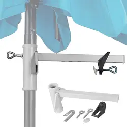 Umbrella Pole Holder Mount Umbrella Stand Base Holder Mount Clamp Portable Outdoor Sunshade Anchor Adjustable Iron Beach