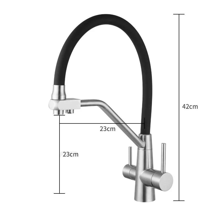 Kitchen Sink Faucet Tap Pure Water Filter Mixer Crane Dual Handles Purification Kitchen Hot and Cold Faucet