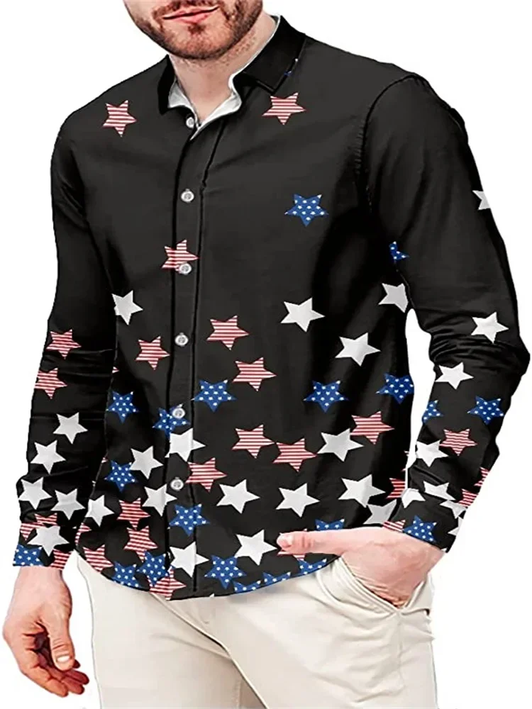 

Men's Tops New Fashion Funny Cat Print Button Long Sleeve Casual Shirt S-6XL Size 2023 Fashion New Spring Summer