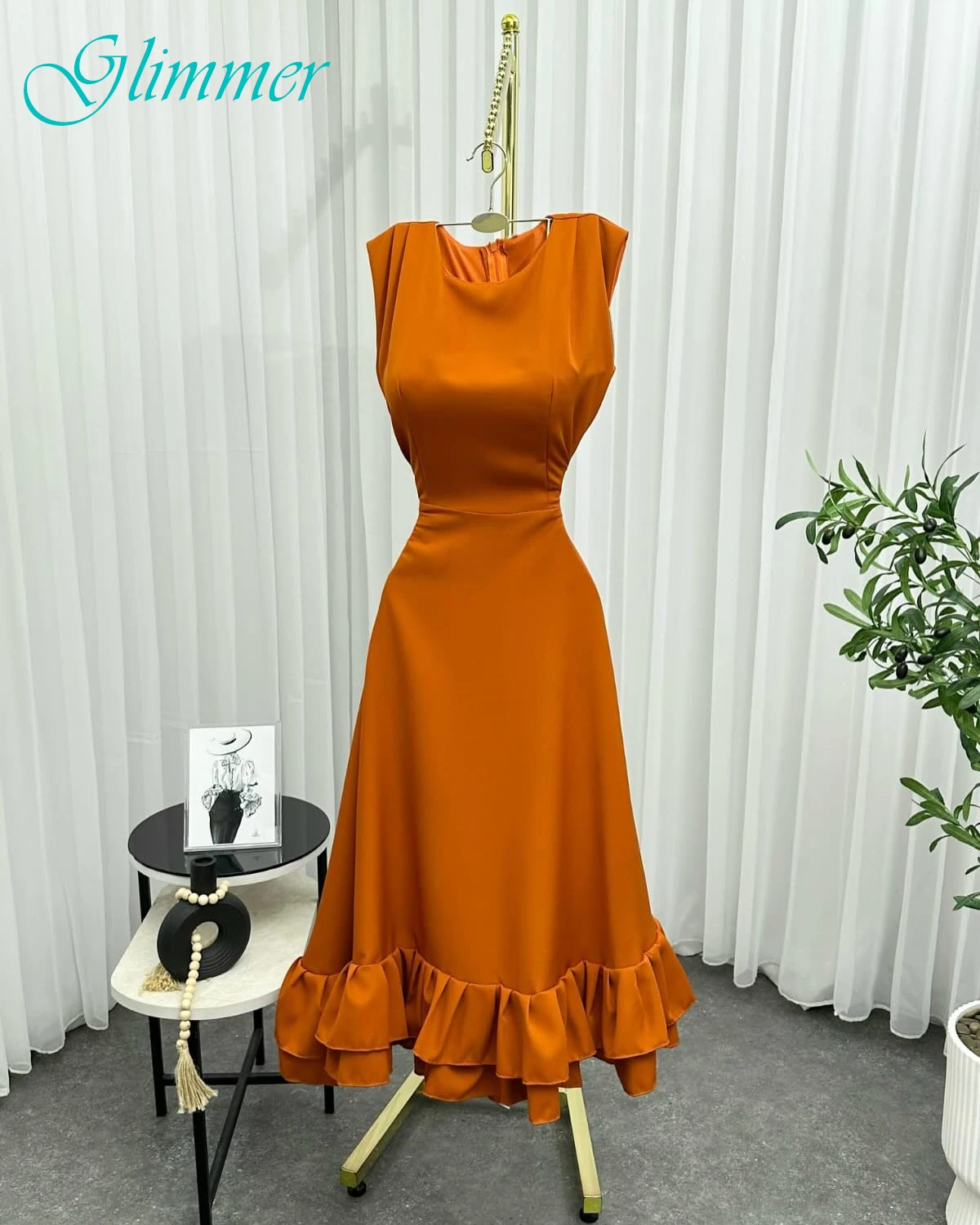 Sukienki wieczorowe w kształcie litery A z okrągłym dekoltem, eleganckie, formalne, nowoczesne, w stylu gwiazd, z temperamentem, szyte na miarę na specjalne okazje.