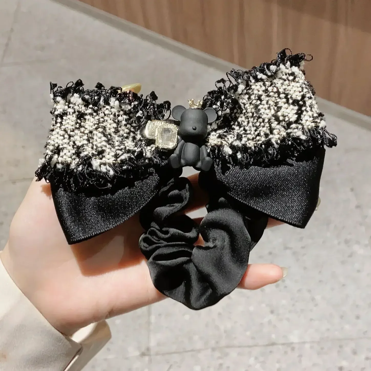 Korean Hair Accessories With a Light Luxury Temperament Bow Tie Little Bear Hair  Ring Pig Intestine Rope Girl Hair Accessoires