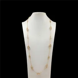 High Quality  Sweater Necklace Gold Color Long Chain Fashion Necklace for Women Party Jewelry