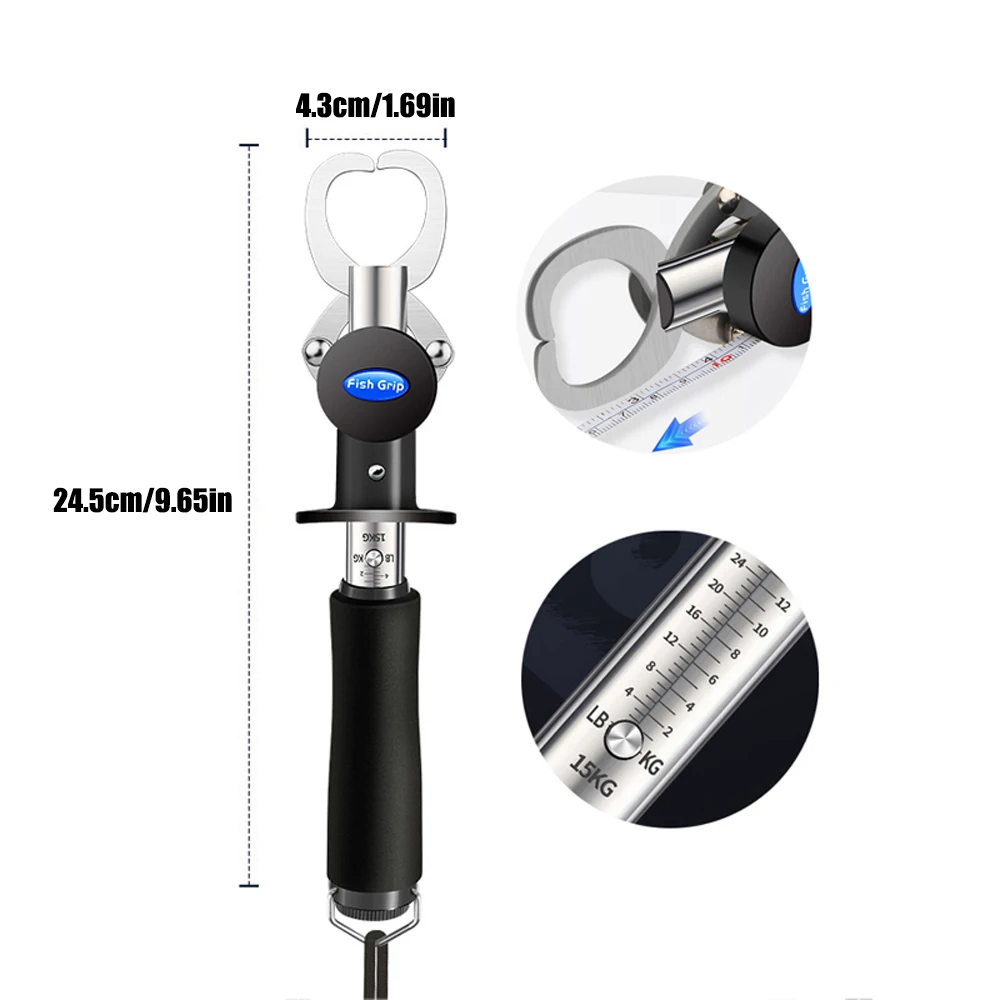 304 Stainless Steel Fishing Gripper Portable Fish Controller Professional Fish Grip Lip Catcher Folding Pliers Equipment image 3
