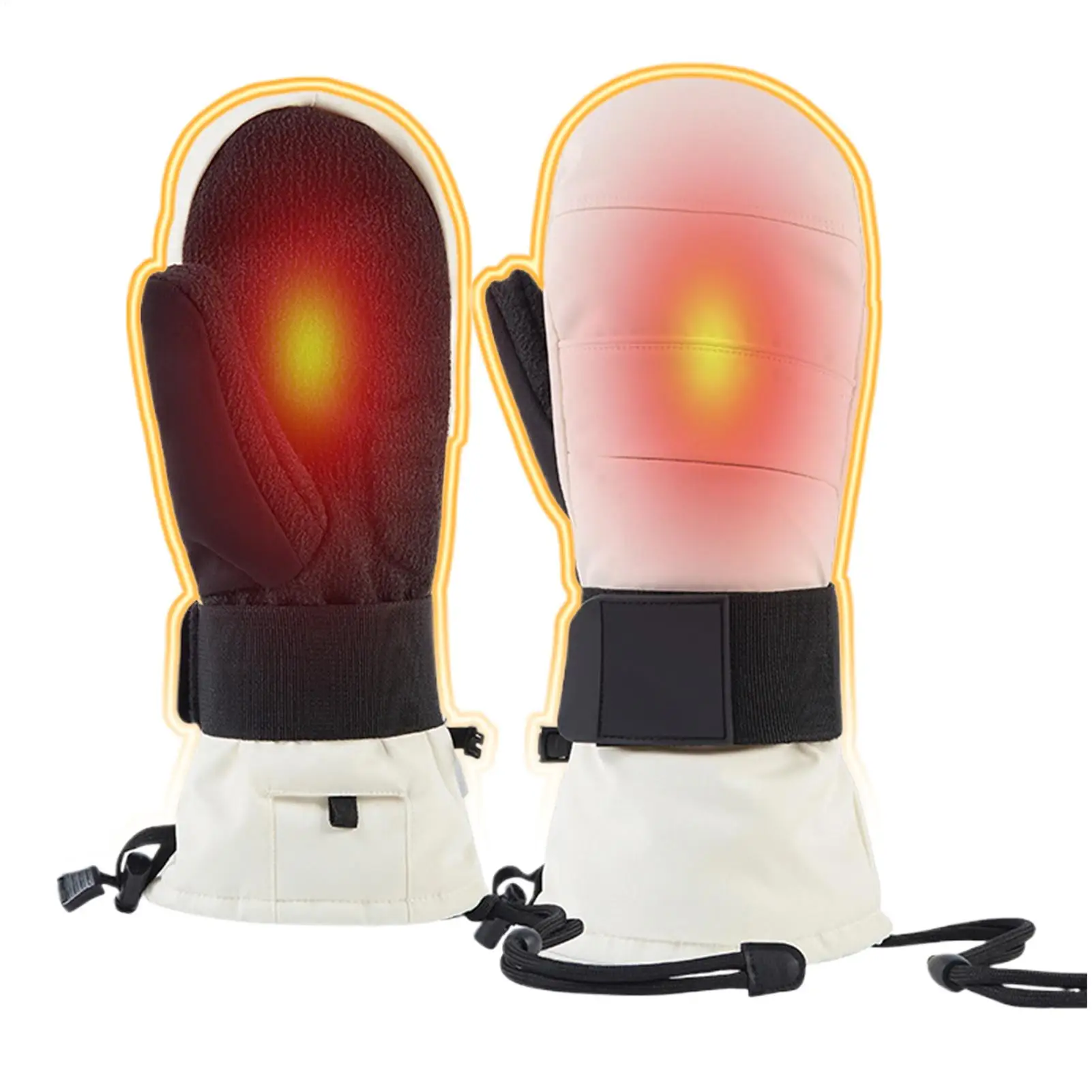 قفازات التزلج الشتوية الحرارية الجديدة التي تعمل باللمس، صوف دافئ مبطن مع واقي المعصم للرجال والنساء، والتزلج على الدراجات النارية والطقس البارد