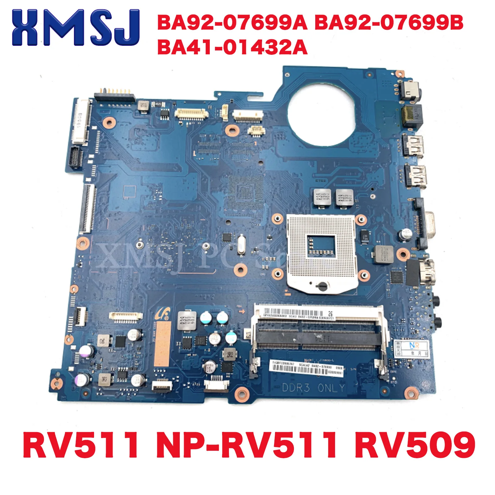 

XMSJ BA92-07699A BA92-07699B BA41-01432A For Samsung RV511 NP-RV511 RV509 Laptop Motherboard HM55 DDR3 Free CPU Main Board