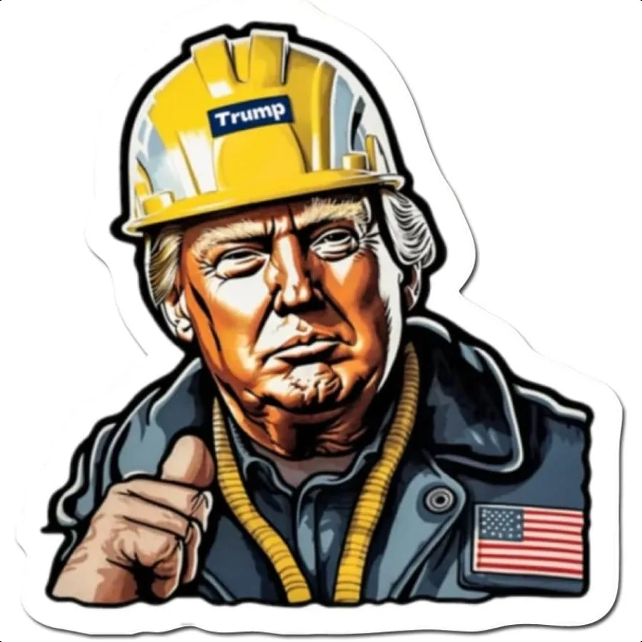 

Наклейка на каску Трампа, синий воротник, строители, 4-дюймовая полноцветная виниловая наклейка для использования в помещении и на открытом воздухе