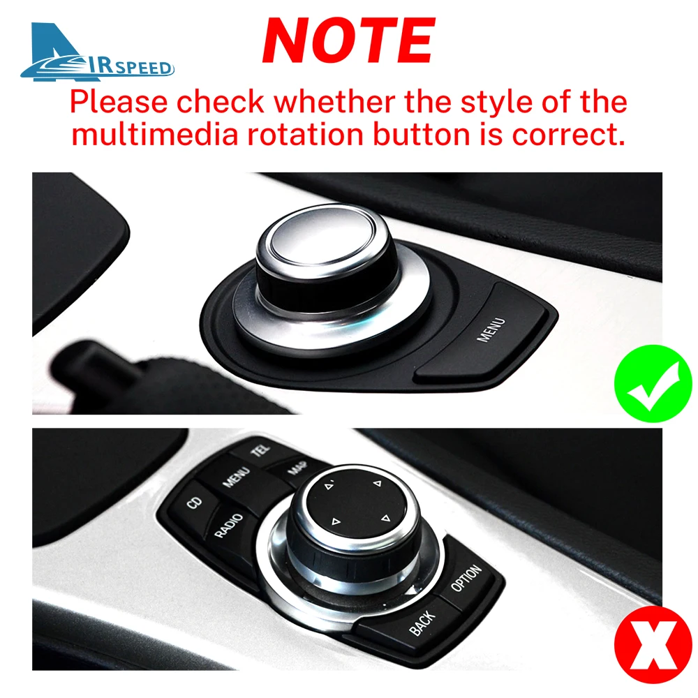 AIRSPEED for BMW E60 E60 E61 E63 E64 E66 Car IDrive Multimedia Button Knob Cover Accessories E Chassis One-button Crystal