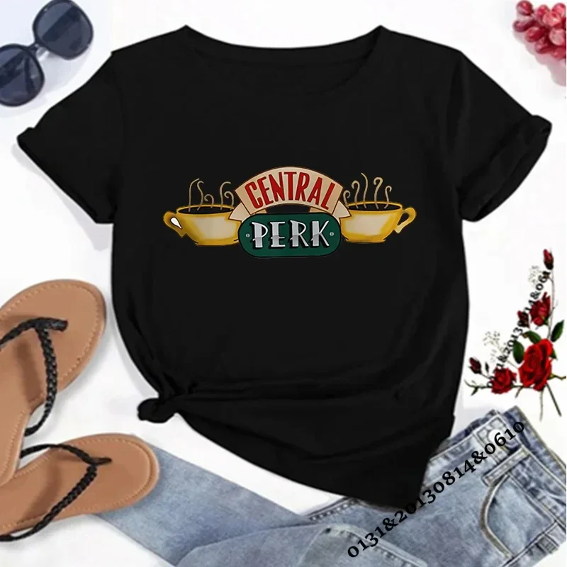 Central Perk T-Shirt Friends TV Show Women's T-Shirt Friends Central Perk Coffe Shop Shirts Cute Best Friends Tees Hipster Tops