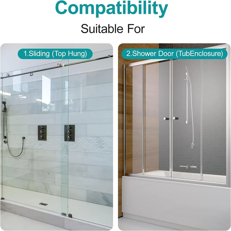 AB47-M6219 Sliding Shower Door Bottom Guide For Sliding Shower Door (Top Hung) Shower Door Guide 1/2 In Channels 2 Pack