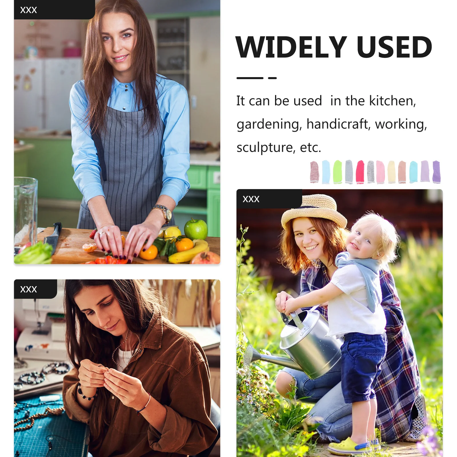 

100Pcs Finger Protective Covers Cotton Cloth Reusable Breathable Wear Resistant Working Finger Protectors for Kitchen Gardening