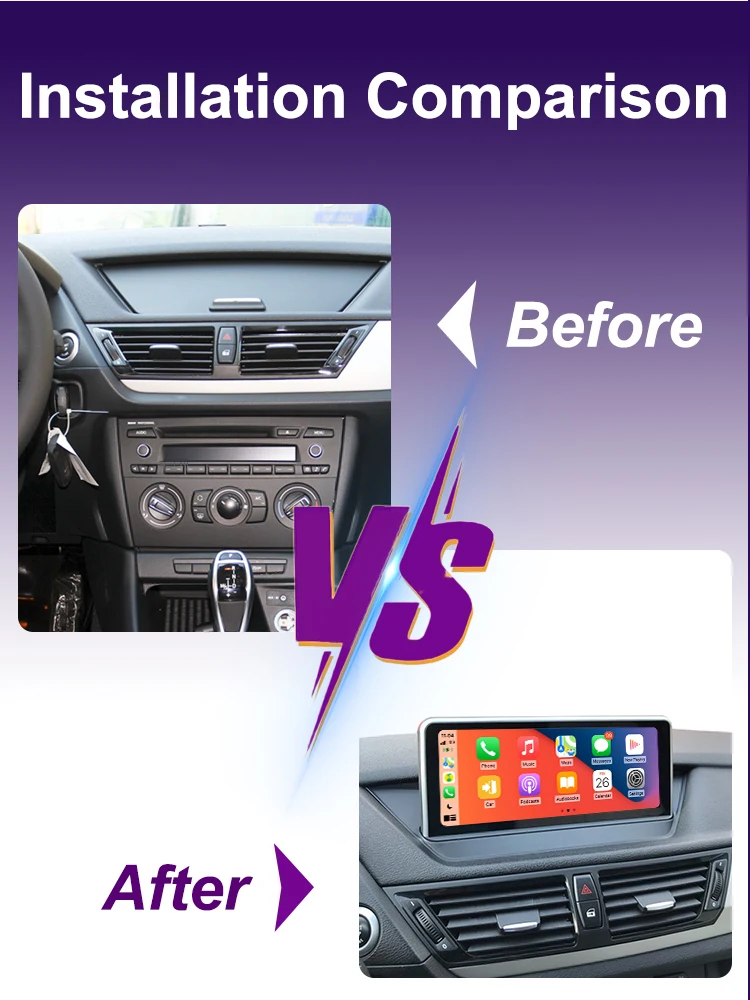 AUTOTOP 10,25 Zoll Linux Wireless Carplay Android Auto Touchscreen Autoradio für BMW X1 E84 2009-2015 CIC-System/ohne Werksbildschirm Youtube WiFi – Detail 4