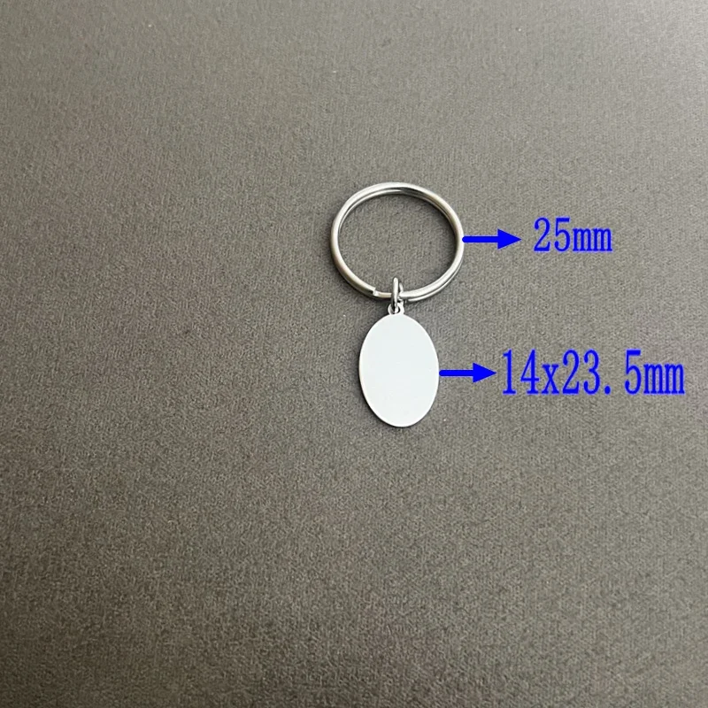 10Pcs/lot Blank 304 Stainless Steel Oval Keychain Name Plate ID Tag Car Key Accessories Wholesale