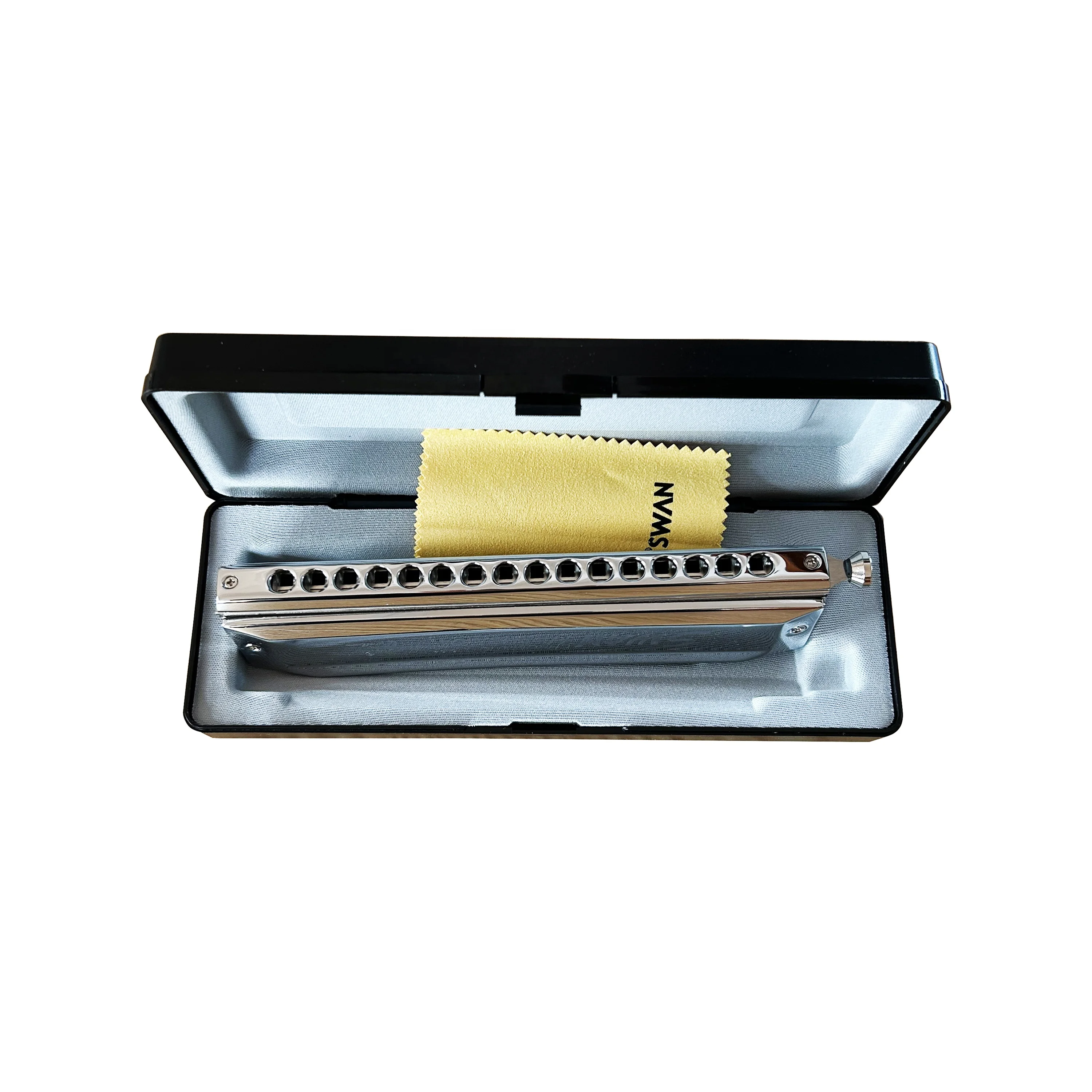 Chromatic Harmonica Wood Case Silver Resin Stainless Steel Professional ABS JH1664 Factory Oem 16 Holes 64 Tones