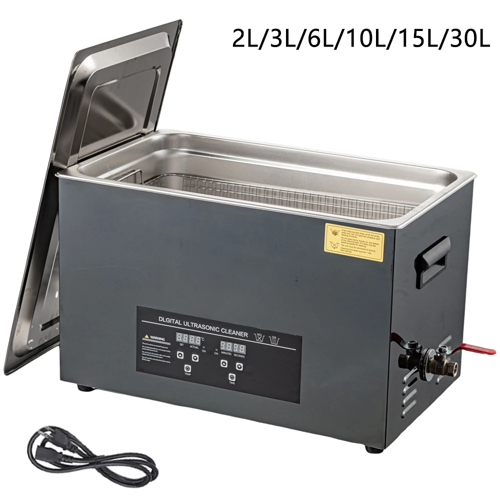 2L/3L/6L/10L/15L/30L Ultrasonic Cleaner Digital Heating Stainless Steel Ultrasound Cleaning Machine 40KHZ Home Appliance