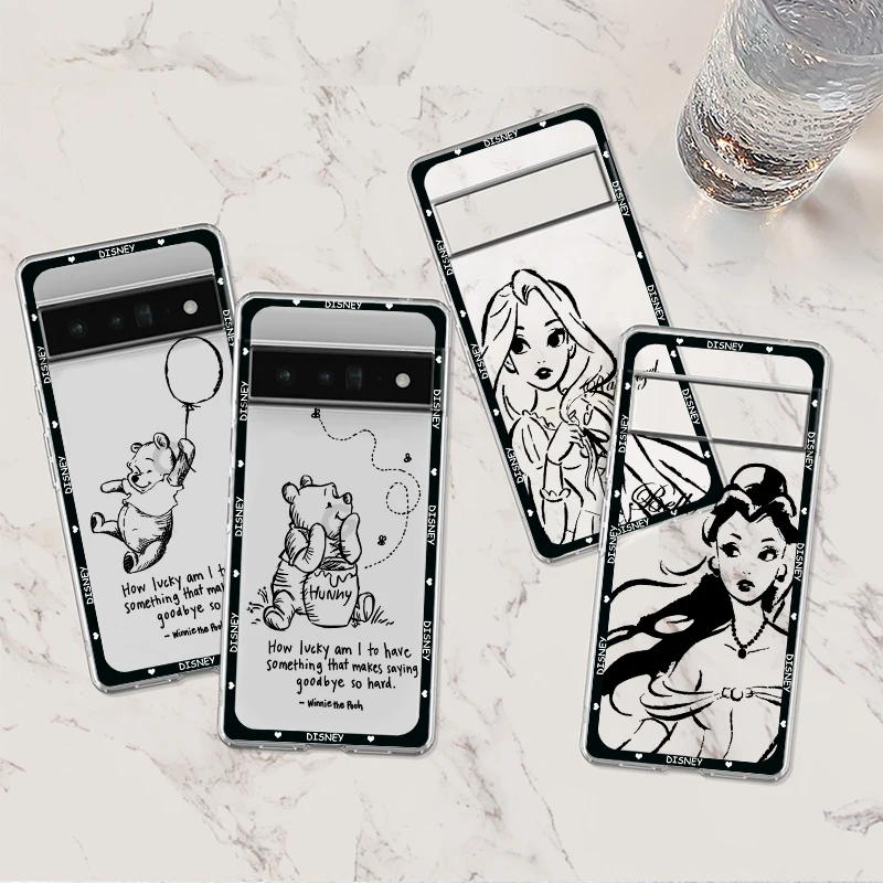 Disney Rapunzel Princess Shockproof Case For Google Pixel 8 7 6 Pro 7a 6a 5 5a 4 4a XL 5G Transparent Phone Cover