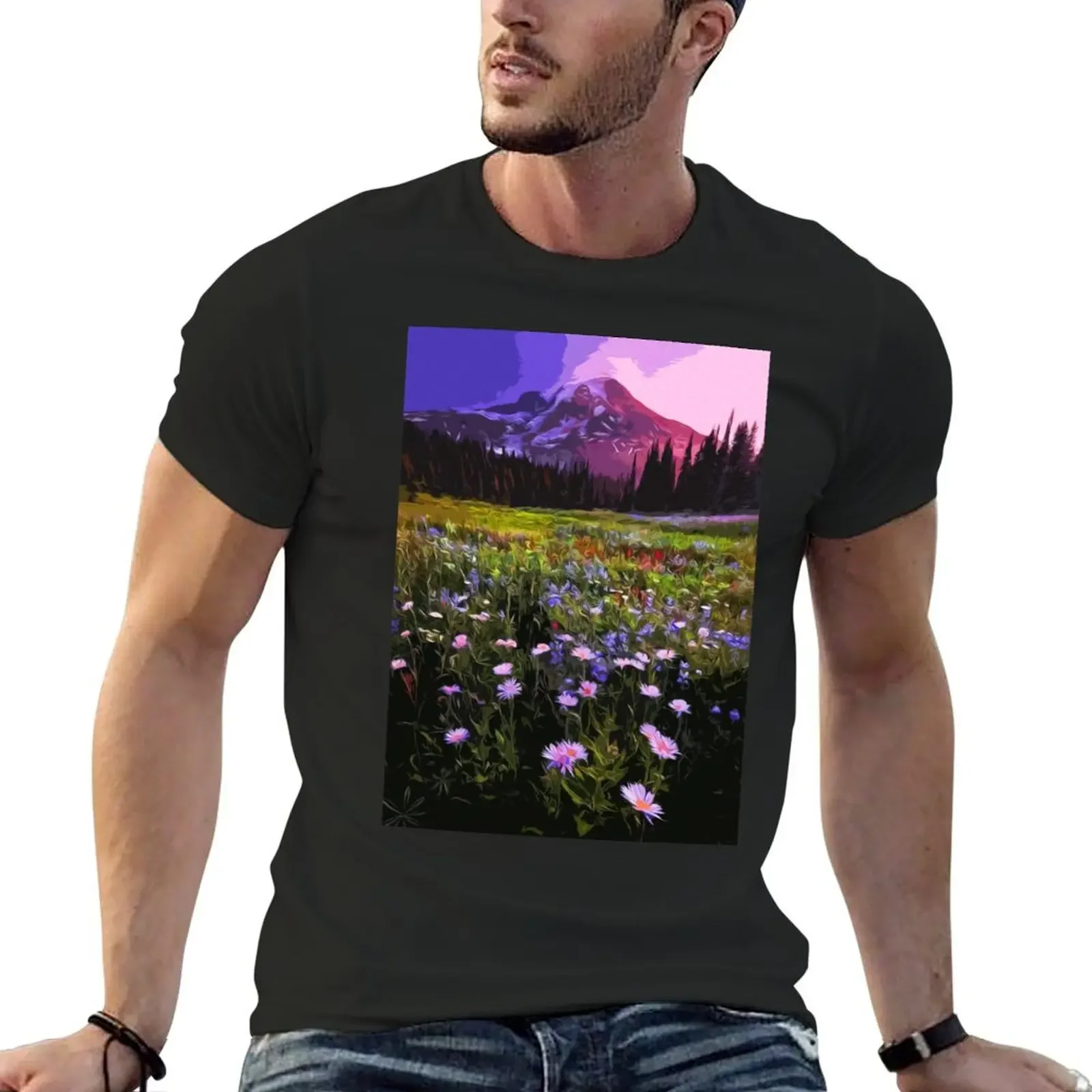 

Washington, Mount Rainier National Park T-Shirt street wear quick-drying vintage graphic tee vintage clothes tee shirts for men