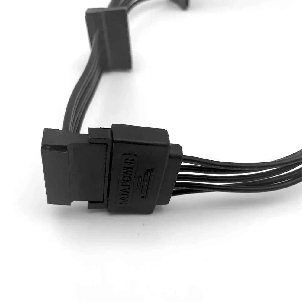 TEUCER 1 to 5 SATA 15Pin Hard Drive Power Supply Splitter Cable Cord 1 Male To 5 4PIN Extension Power Cord for DIY PC Sever image 4